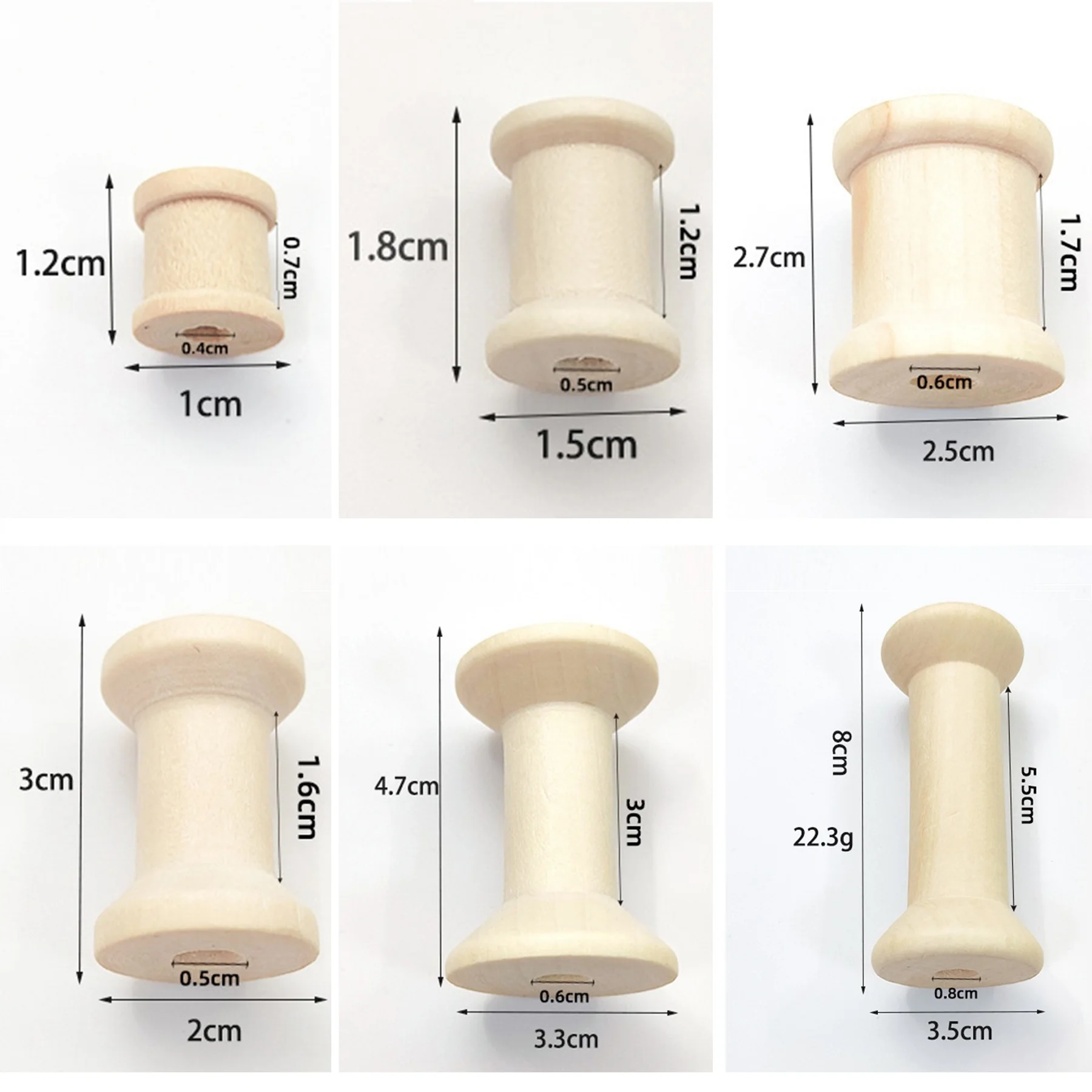 Organza Ribbon Spool - 10/5 Cái Ống Cuộn Chỉ Gỗ