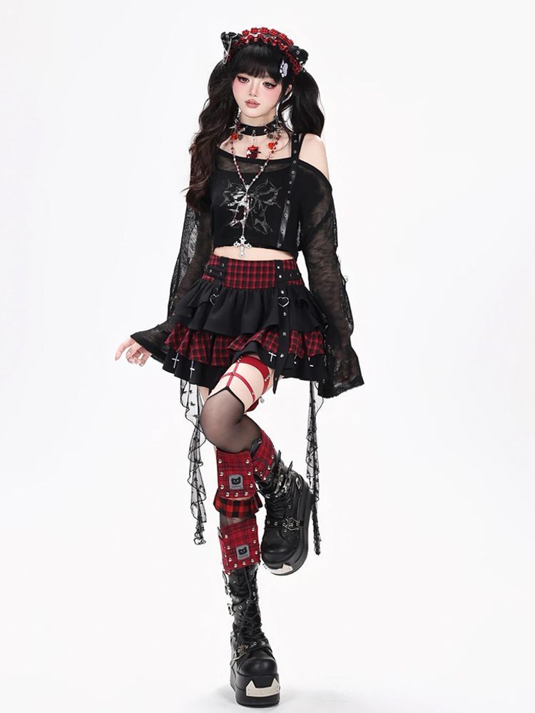 Y2K Punk Gothic Kawaii 3PCS Se - đánh giá và giá Elastic Lace Trim