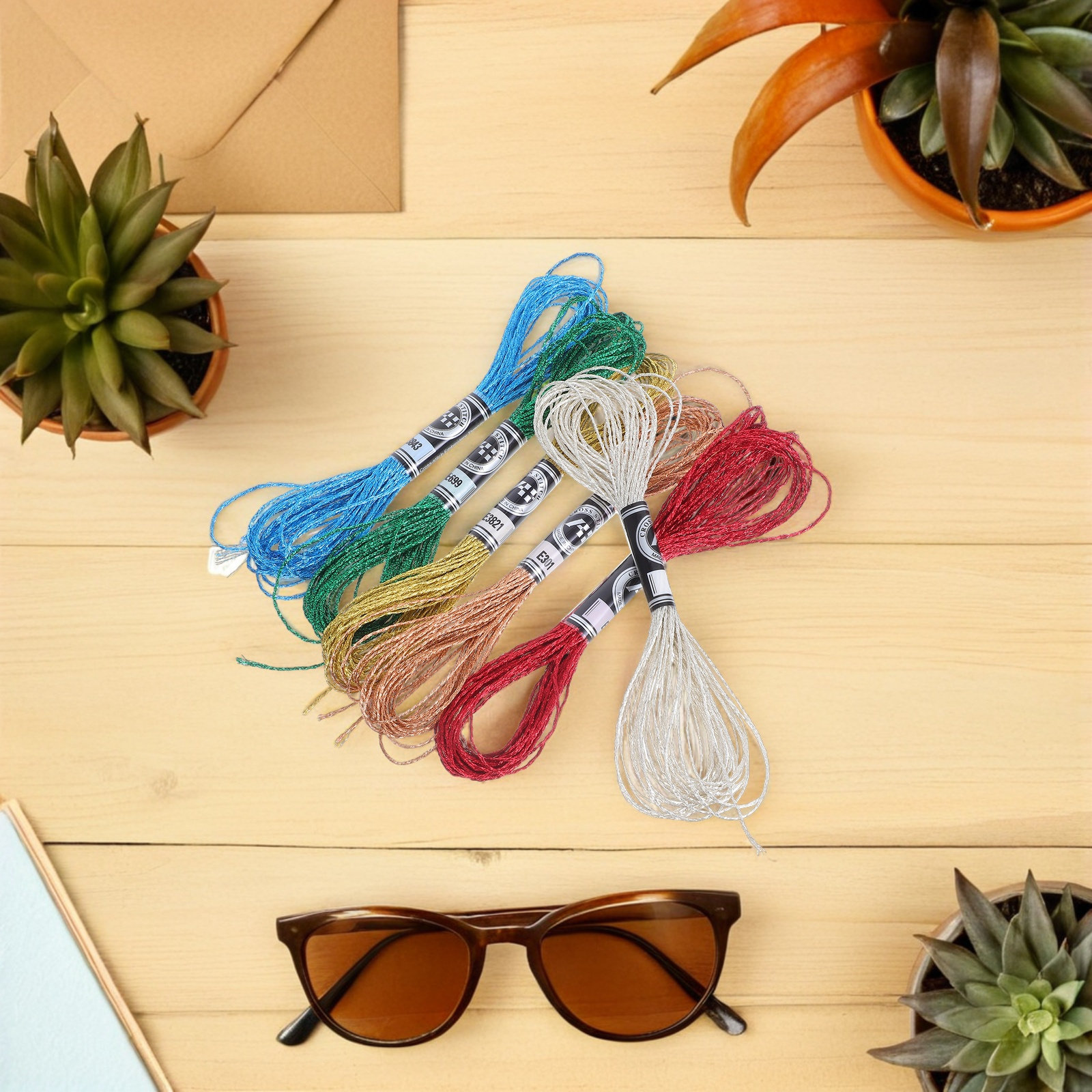 6Pcs Metallic Embroidery Floss - đánh giá và giá Embroidery Craft