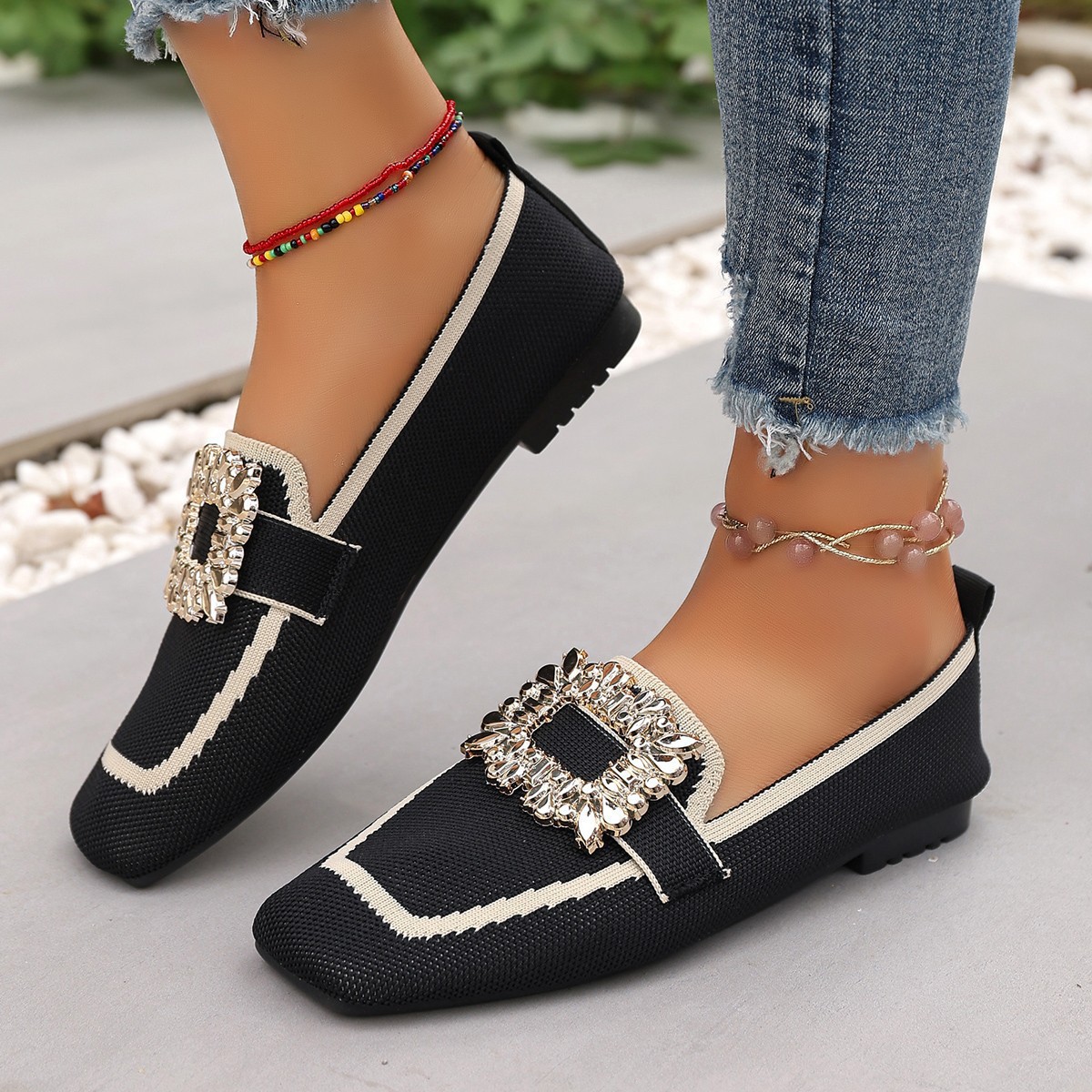 Spring Women's Flat Shoes New  - đánh giá và giá Crystal Mesh Fabric