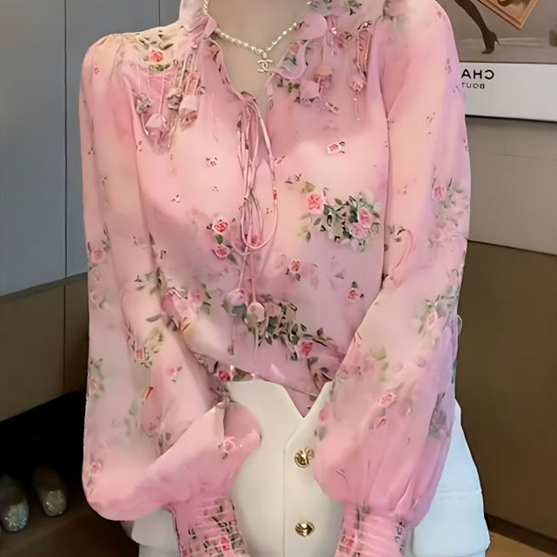 Korean Broken Flowers Printed  - đánh giá và giá Tassel Fringe Trim
