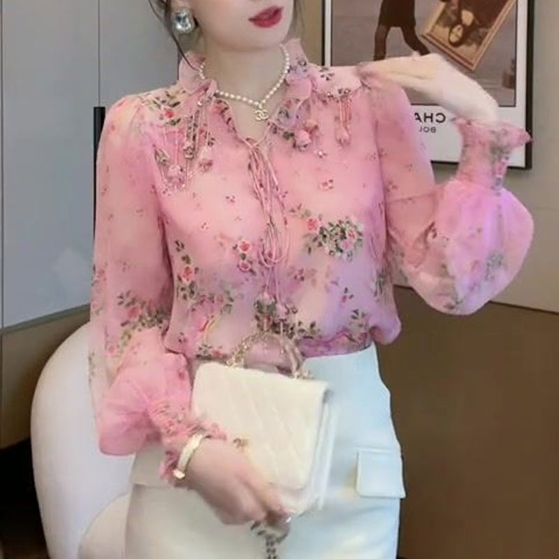 Korean Broken Flowers Printed  - đánh giá và giá Tassel Fringe Trim