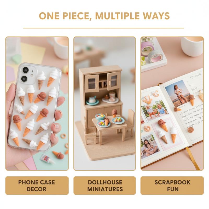 Kawaii Mini Resin Ice Cream Em - đánh giá và giá Embellishments For Scrapbooking