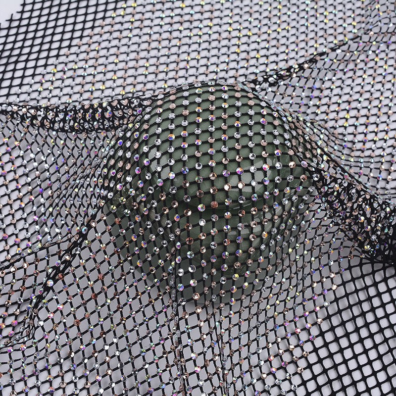 50x120cm Sewing Rhinestones Me - đánh giá và giá Crystal Mesh Fabric