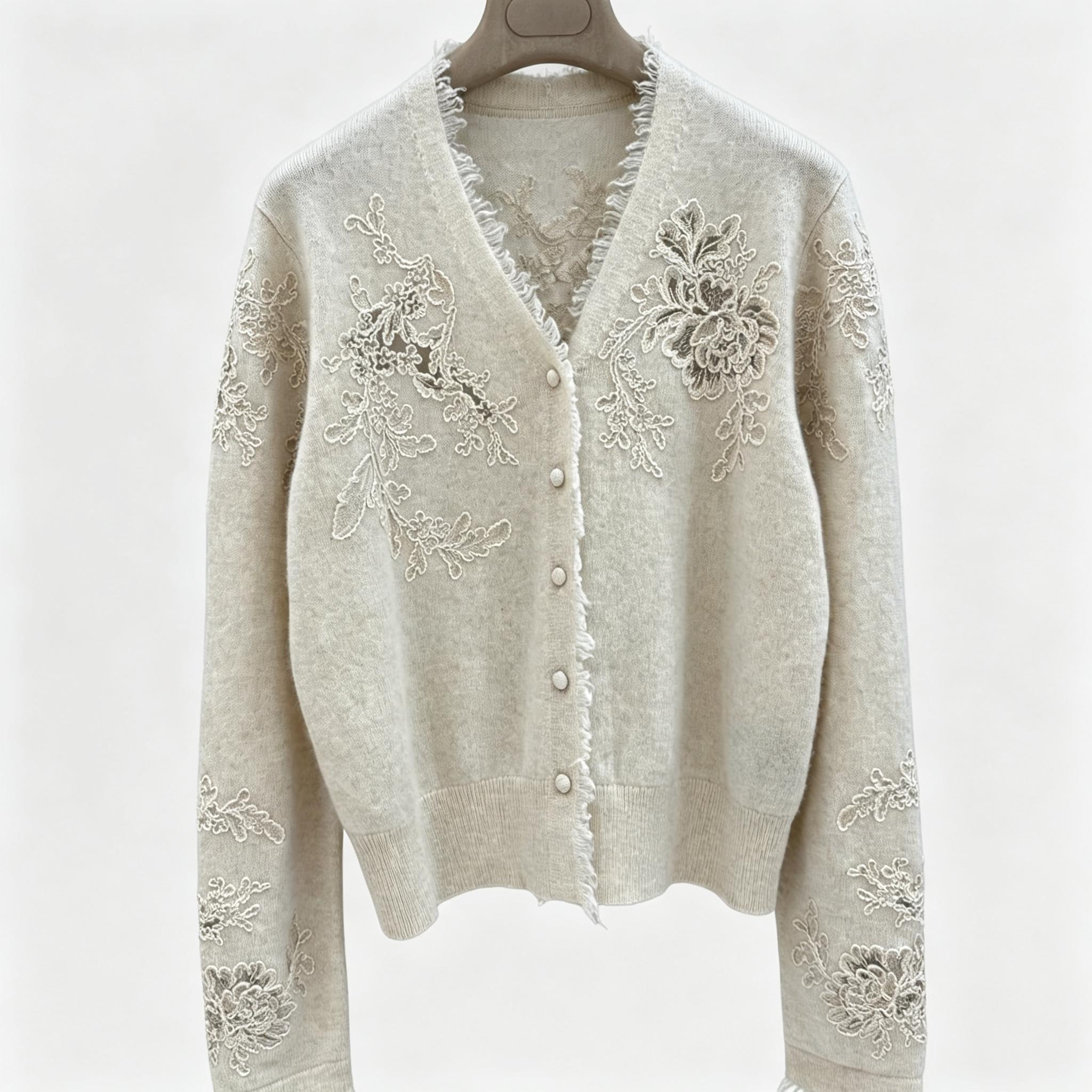 Women V‑Neck Knit Cardigan Flo - đánh giá và giá Tassel Fringe Trim