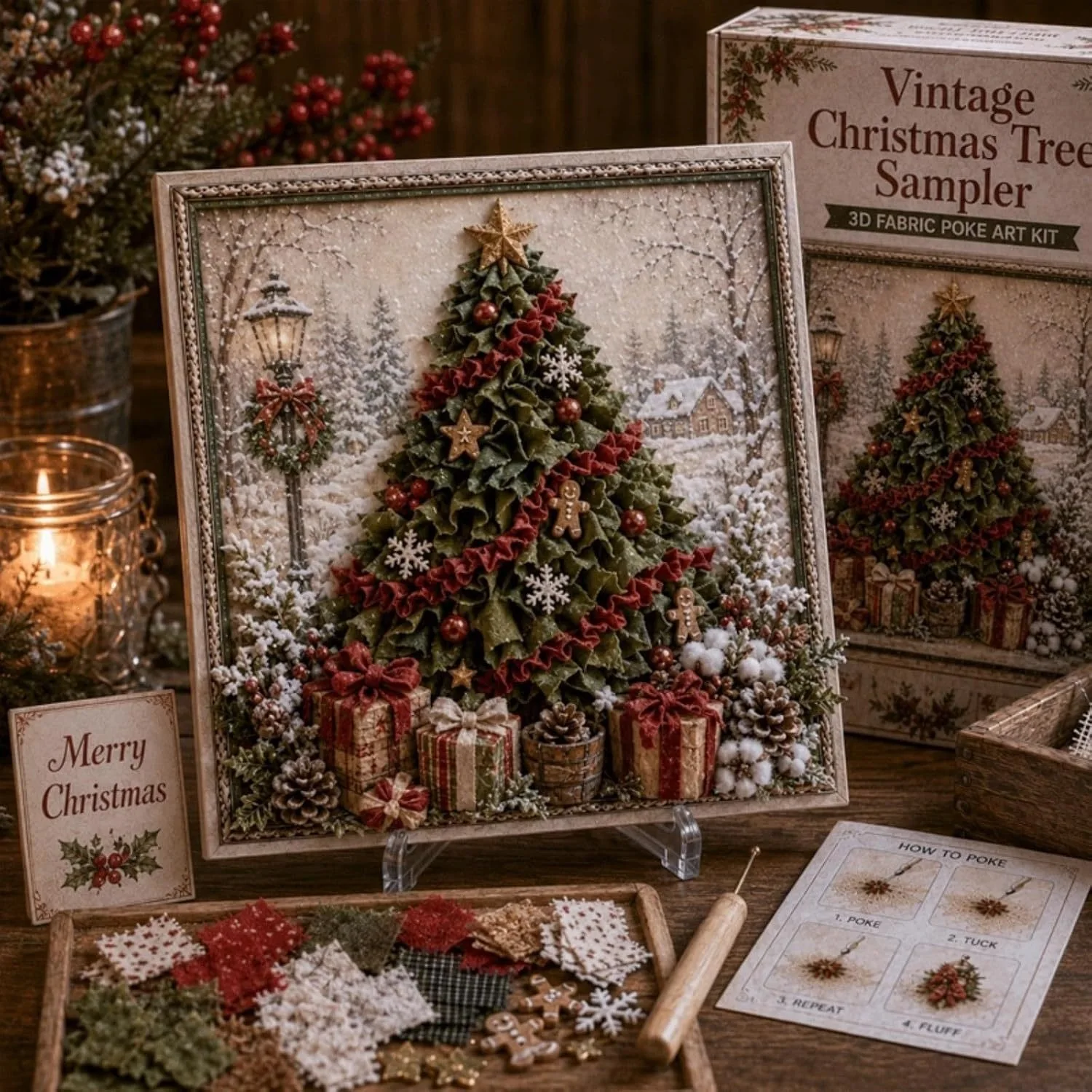 Vintage Christmas Fabric Poke  - đánh giá và giá Embroidery Craft