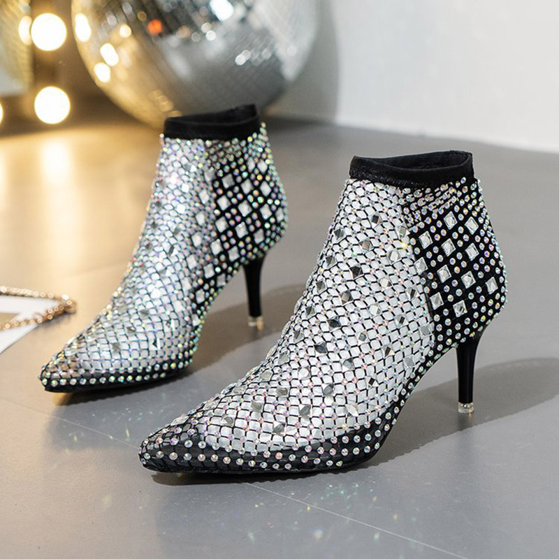 2025 Summer Mesh Sandals Boots - đánh giá và giá Crystal Mesh Fabric