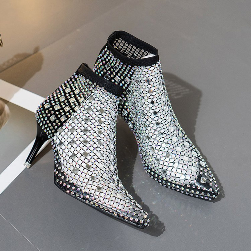 2025 Summer Mesh Sandals Boots - đánh giá và giá Crystal Mesh Fabric